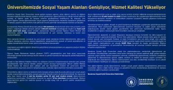 Üniversitemizde Sosyal Yaşam Alanları Genişliyor, Hizmet Kalitesi Yükseliyor